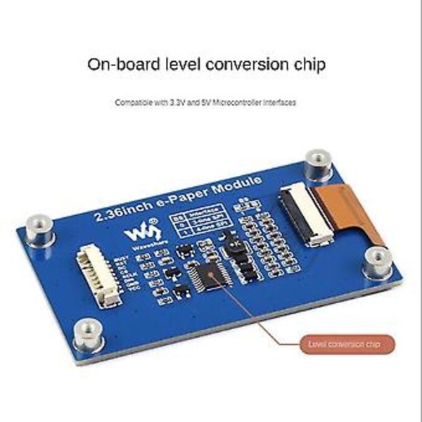 2.36 Tommers E-papir E-blekk Skjermmodul 296x168 For Spi Lcd Skjermmodul B