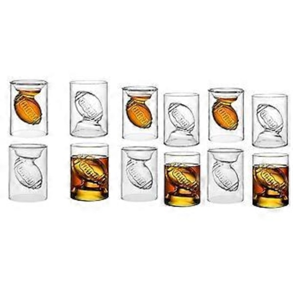 8 stk. fodbold reversible shotglas med 3D relief fodboldform indeni