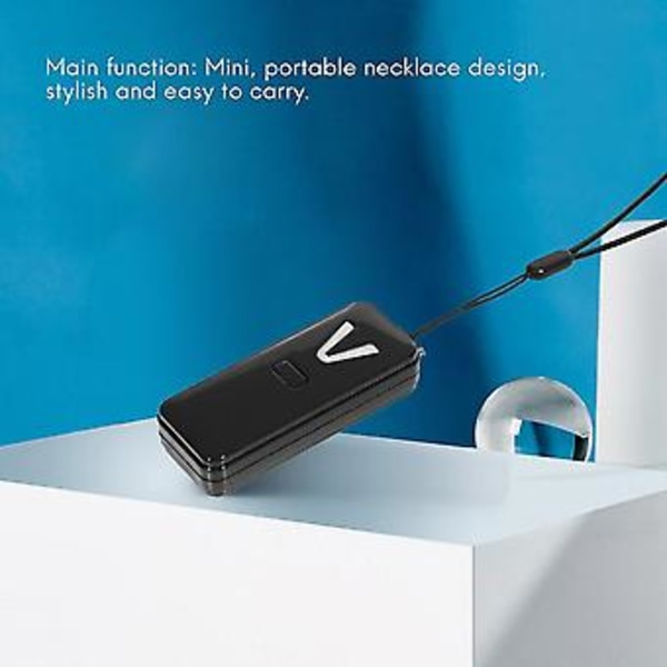 Personlig Bærbar Luftrenser Halskæde Mini Bærbar Luftfrisker Ionisator Negativ Generator Sort