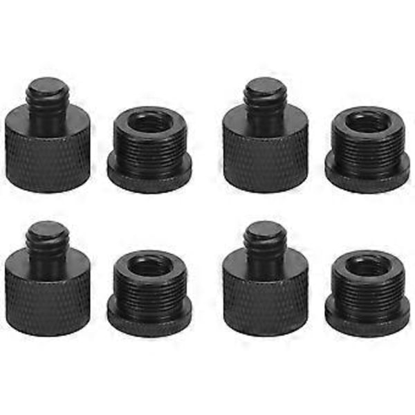 8 stk. Mikrofon Gevind Adapter Sæt 5/8 Hun til 3/8 Han og 3/8 Hun til 5/8 Han Skrue Adapter Gevind til Mikrofon Stativ Beslag