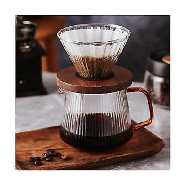 Pour Over Dripper Pot Sæt Server Maker V02 Glas Tragt Kaffe