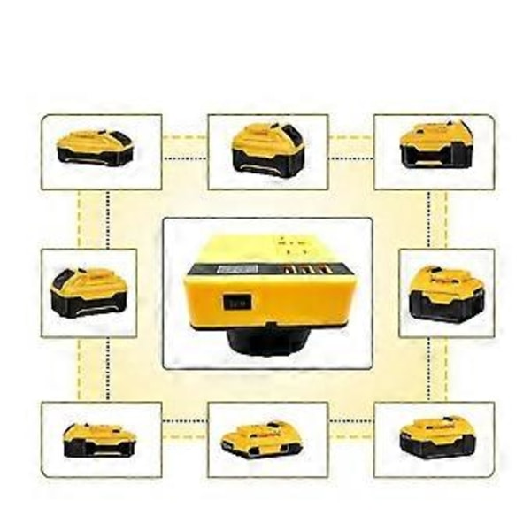 Multifunktionel Strømomformer DC 18V til 220V Inverter Adapter Strømforsyning Inverter til 18V 20V Batteri