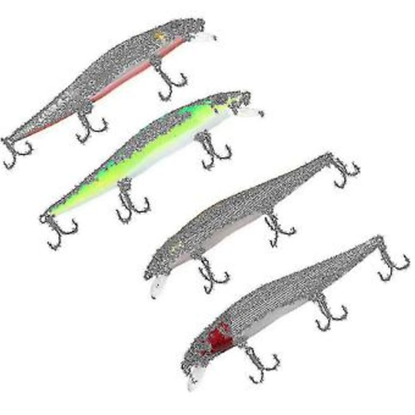 4kpl Kalastusviehe 14cm/23g Vaappu Wobblerit 3D Silmät Ahven Keinotekoinen Syötti Hauki Karppi Syötti Uistinsyötti