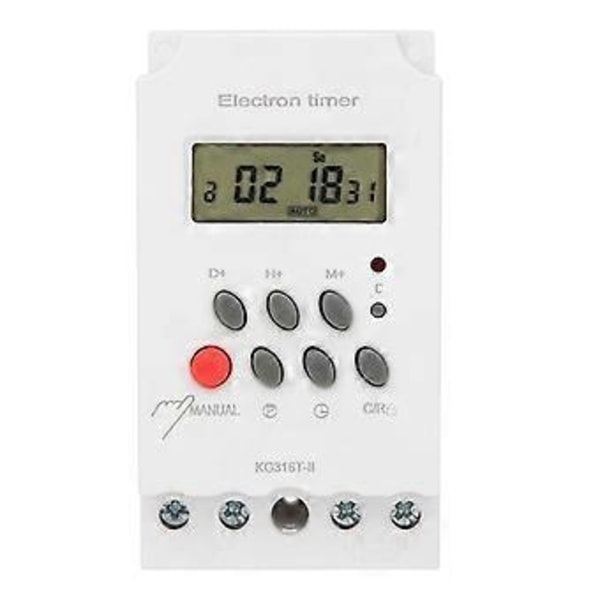 Digitaalinen ajastinkytkin LCD-näytöllä, mikrotietokone, elektroninen ajastinkytkin ABS 220V KG316TII
