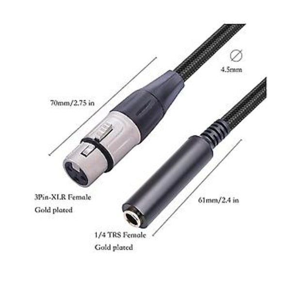 Xlr - 1/4 -kaapeli, huono Xlr Fe - 1/4 tuuman Fe O -sovitin, 3-nastainen Fe Xlr - 1/