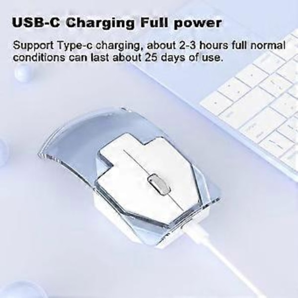 Trådløse Støjsvage Opladningsmus til Bærbar Gaming Mus Tre-tilstands Trådløs Forbindelse BT5.0 DPI 1600 Støjsvagt Design Lang Batterilevetid Ergonomisk Design f