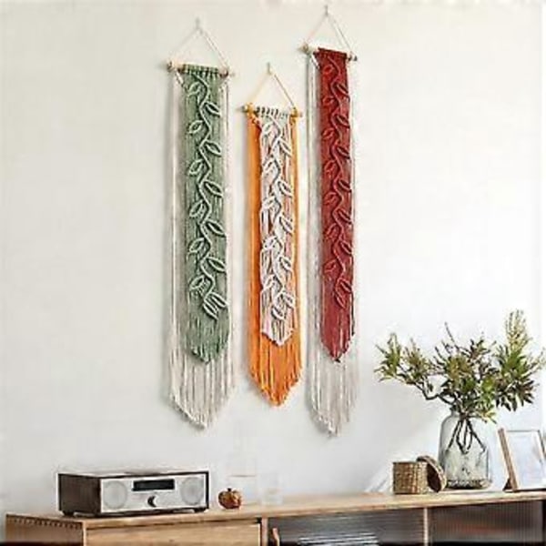 Nordisk Bladvævet Macrame Tapestry Hængende Boho Have Kvast Vægophæng Stue Soveværelse Hjem Hotel Indretning A
