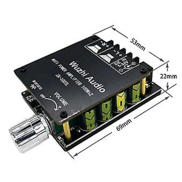 -1002l Mini Bluetooth 5.0 DC 5-24V Trådløs Audio Digital Forstærker Stereo Board 100Wx2 Bluetooth A