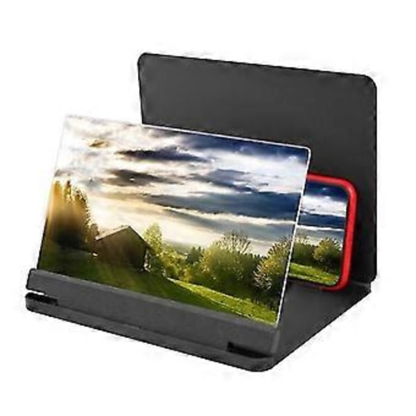 12 tum 3D Mobiltelefon Skärmförstorare Förstärkare Vikbar HD Video Förstoringsglas Titta på 3D Filmer Smart Telefon Fäste Hållare