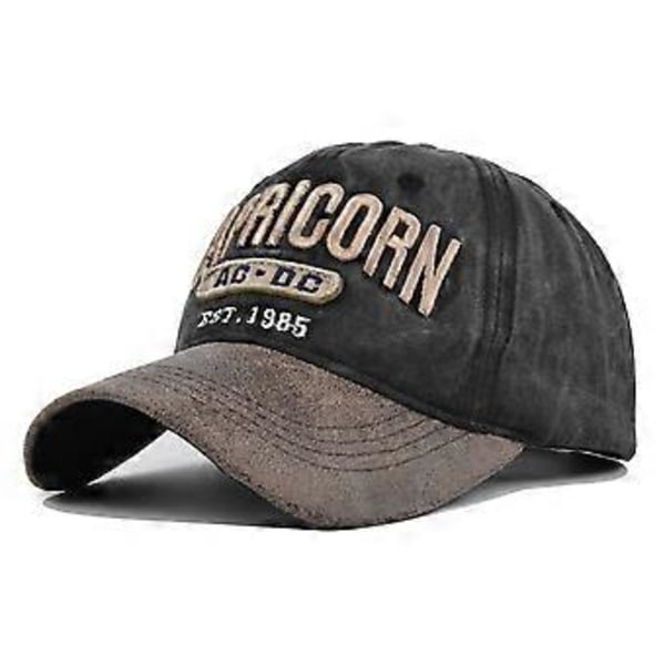 CAPRICORN broderet baseballkasket broderet kasket med skygge vasket gammel solskærm buet skygge hat bredskygget hat