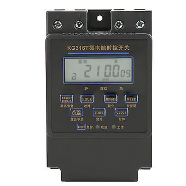 KG316T-A Mikrodatamaskin Timer Bryter Digital LCD Programmerbar Tidsstyring Bryter (12VDC)