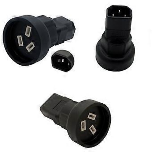 IEC320 C14/IEC320-C20 till SAA AC Strömadapter 3 Terminaler Kontakt Adapter