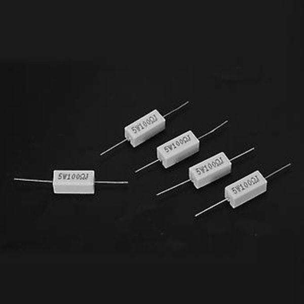 10x Tråd Keramisk Cement Modstand 100 Ohm 5w Watt 5%