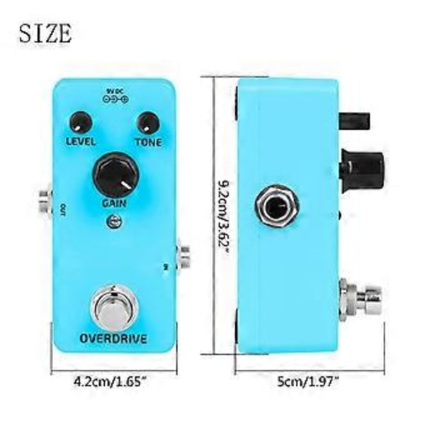 Elektrisk Gitar Overdrive Effektpedaler Mini Enkel Type DC9V True Bypass