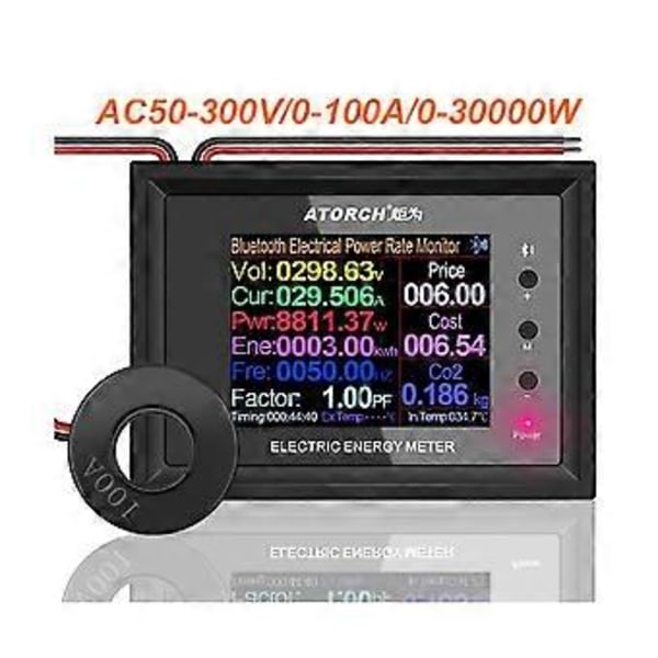 Atorch At24c 100a 2.4 tommer Digital Voltmeter Måler Indikator Strømmåler Strøm Amp Tester Detektor Uden Bluetooth