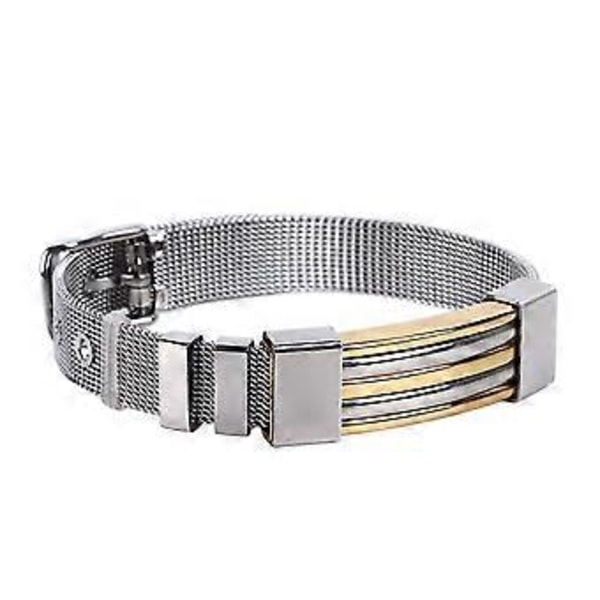 Herre Stål Mesh Spænde Armbånd Rustfrit Stål Justerbar Stribe Mode Smykker