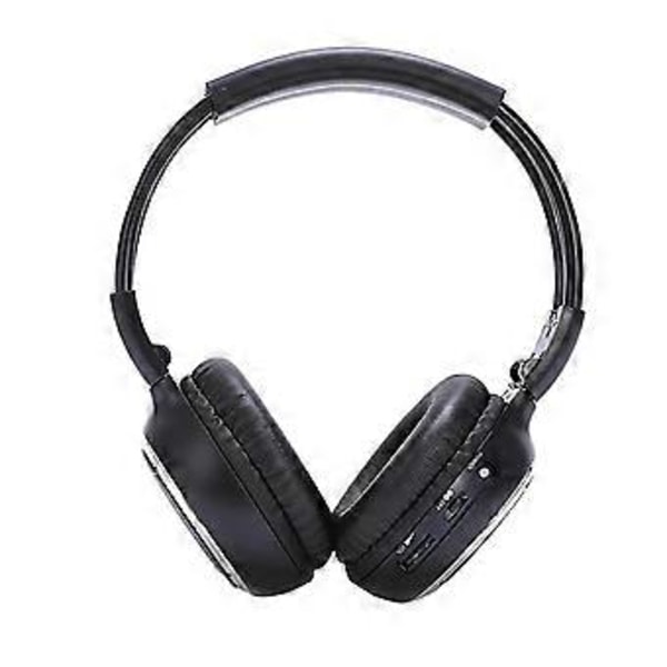 2 X Dubbla Infraröda Trådlösa Stereohörlurar Headset Ir Bil Dvd-spelare Nackstöd Svart
