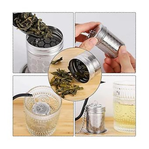 Te-infusers för löst te Rostfritt stål Lösbladste-sil Extra fint nät Te-kulor med Dr