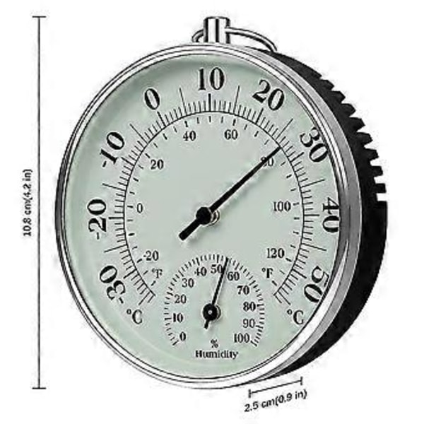 10 cm Inomhus Utomhus Termometer Med Luftfuktighetstermometer Inomhus Och Utomhus Lufttemperaturmätare Luftkonditionering Luftfuktighetstermometer Mätare Indikator