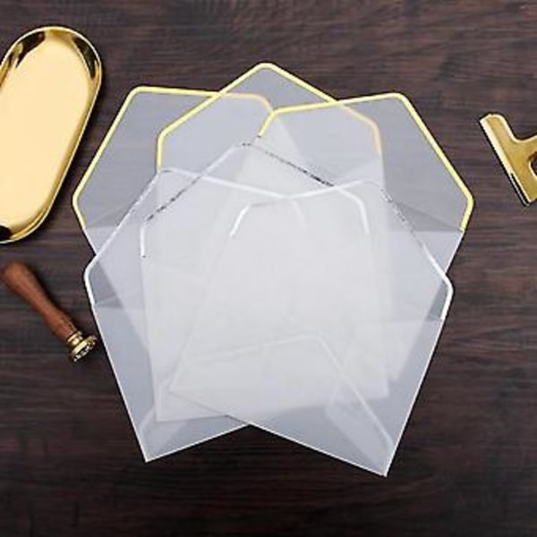 20 st/set Varmprägling Tryckpapper Kuvert Transparent Papperskuvert Bröllopsbrev Inbjudan