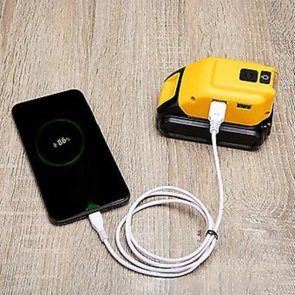 B090 Egnet For 12v18v Verktøy Lader Dobbel Usb Med 3w Lampe