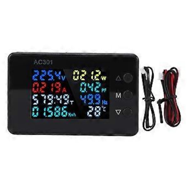 AC Spänning Ström Mätare Digital Display Voltmeter Hög Noggrannhet Elförbrukningsmätare 50-300V 0-20A KWS-AC301L