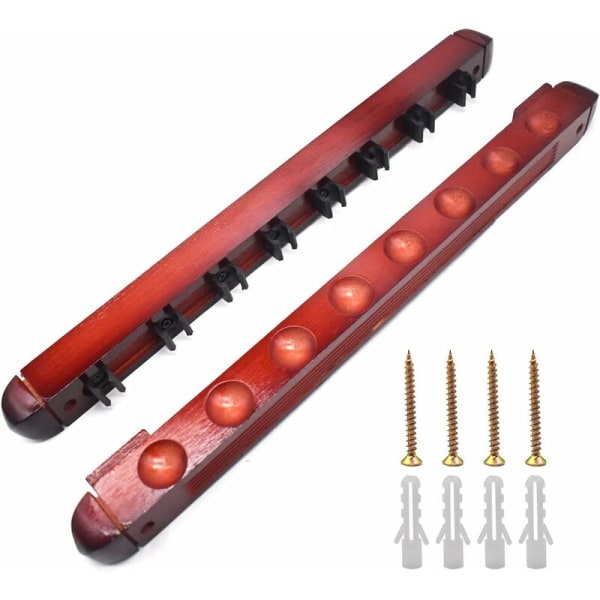 Billiard Rack, Regerly 8 Hole Wood Billiard Cue Rack Wall Mounted Snooker Accessories HIASDFLS