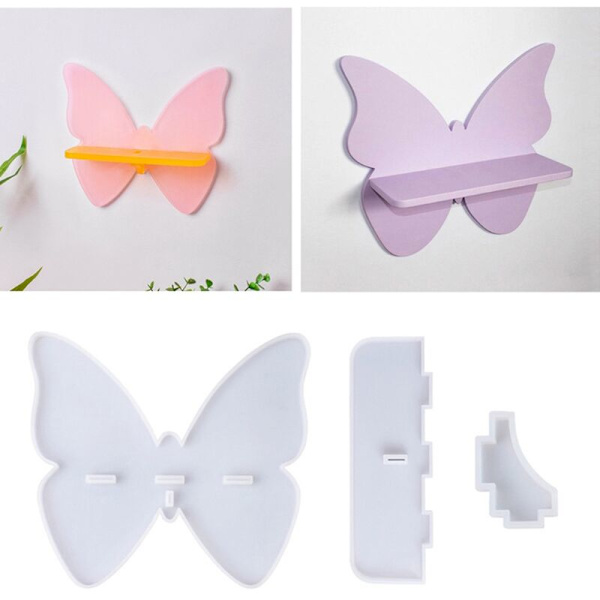 Sommerfugl Væg Hylde Epoxy Resin Form Butterfly Holder Silikoneform DIY Håndværk Dekorationer til Støbning Værktøjer