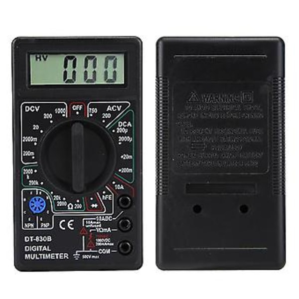 DT-830B Multifunktionell Portabel LCD Digital Multimeter Amp Volt Ohm Tester Voltmeter Ohmmeter MeterDT-830B Svart