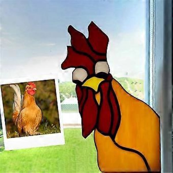 Tupp Akryl Fönsterhänge, Unik Tupp Färgad Akryl Solfångare för Fönster, Perfekt Tupp Dekor B