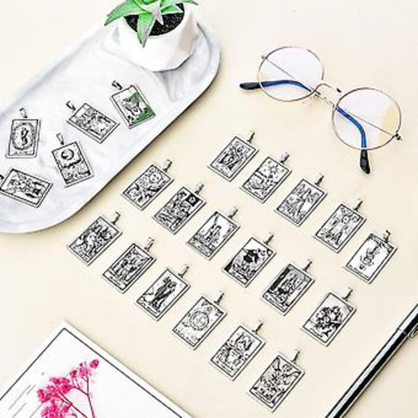 22 stk. Tarot Vedhæng Kort i Bulk til Smykker og Halskæder