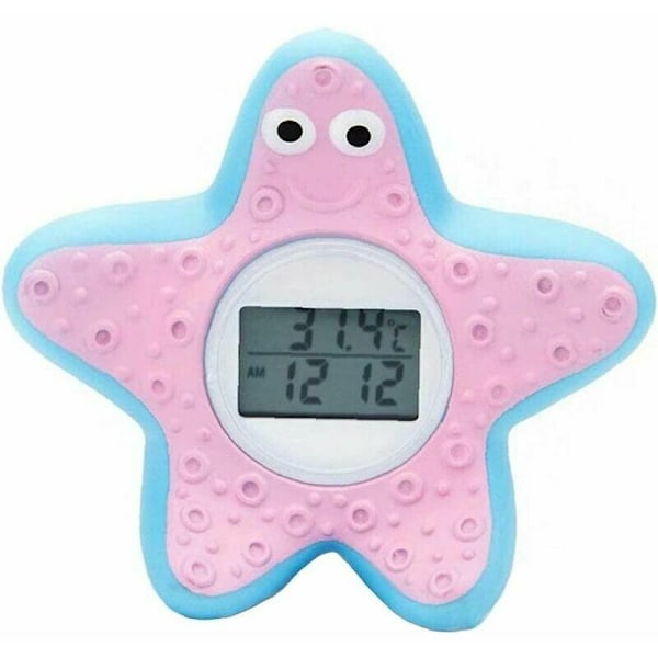 Baby Bath Thermometer Digital Thermometer Cartoon Bathtub Water Thermometer with Warning Alarm Pink and Blue.，