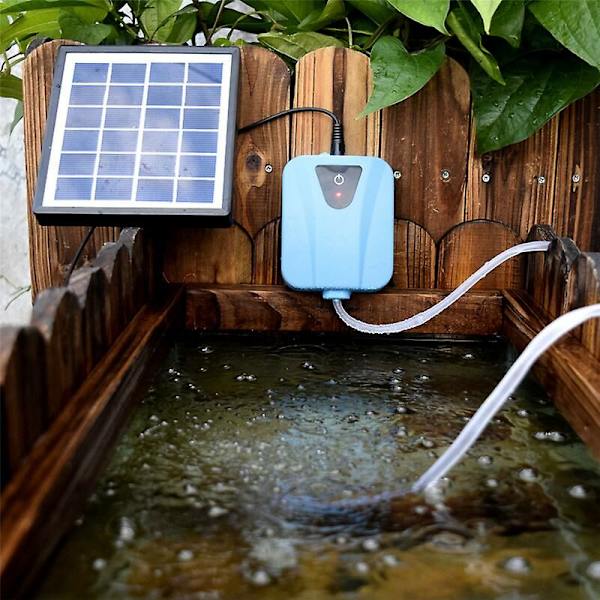 Professionell solcellsdammsluftare, syrepump dammluftpump syrepump solcells driven luftare, för trädgårdsdammsluftning akvarier 2L/min