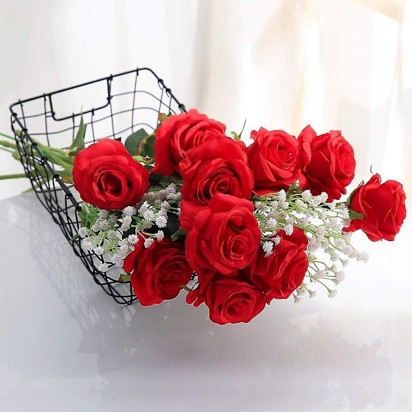 10 stk. Babies Breath Blomster Kunstige Falske Gypsophila Pu Silica Til Bryllup Brudebuket Hjem Blomsterdekoration Hvid