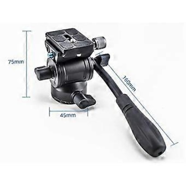 Mini Panoramahuvud Stativ Hydraulisk Vätska Video Dämpande Metallhuvud för Stativ Monopod Kamerahållare Ställ