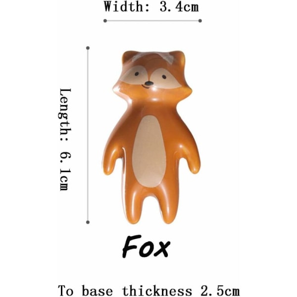 Set med 8 keramiska dörrknoppar för barnrum med skruvar (Koala2 Fox2 Lion4)