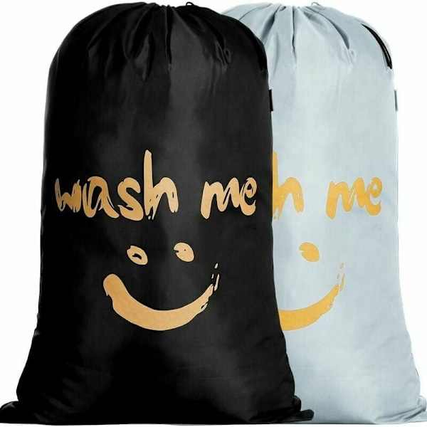 Set of 2 Foldable Laundry Bags - Spacious Bag with Drawstring - Perfect for Transporting 120L Dirty Laundry in the Hotel Room, Dormitory or When Tra