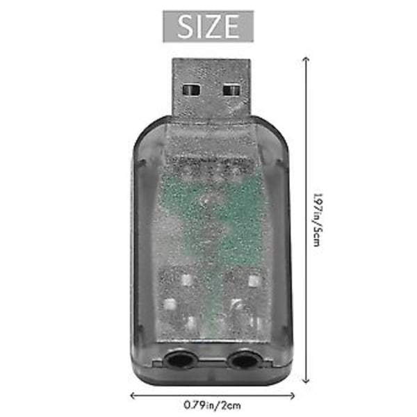 USB - 3,5 mm:n mikrofonikuulokeliitäntä Stereo Kuulokemikrofoni 3D-äänikortti Audioadapteri PC:lle