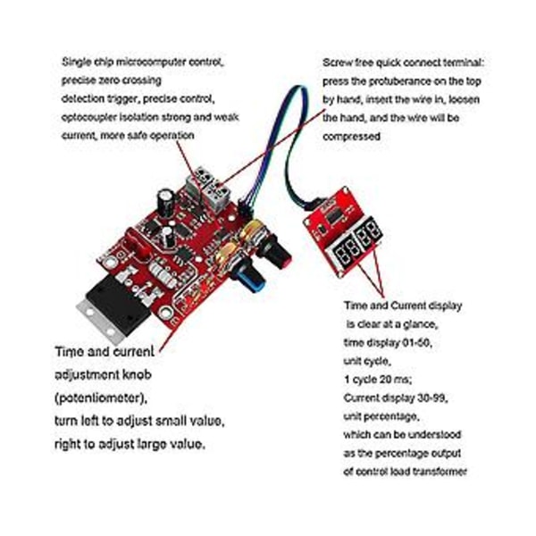 -d01 Kort Reglering Och Ström Digital Display Gör-det-själv Boa