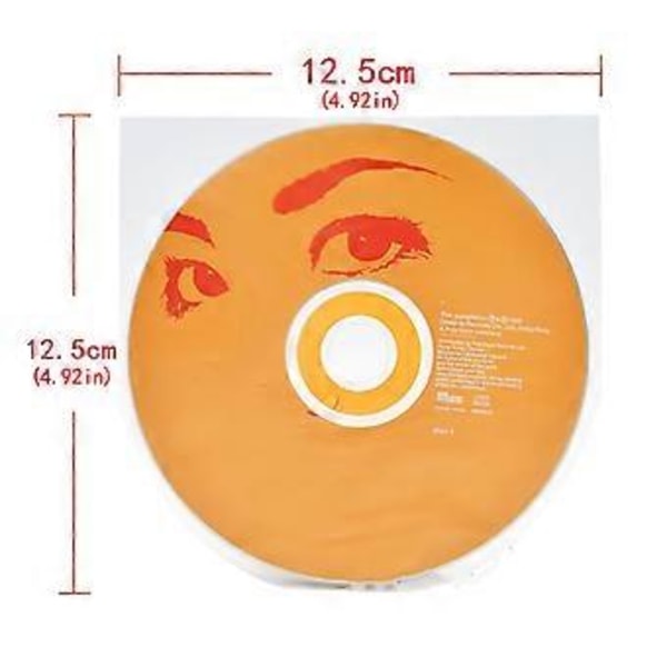 100 st/påse Dubbelsidiga skyddsfodral för skivor Platt öppen topp Påsfodral för DVD-skivor för LP Vinylskivor Tjockare Ärmar