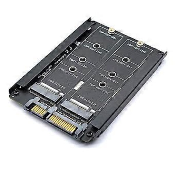 M.2 - SATA -sovitinkortti, kaksoisporttinen M.2 NGFF SSD - SATA-liitäntämuunnin, 2230–2280 M2 SSD -kokoihin