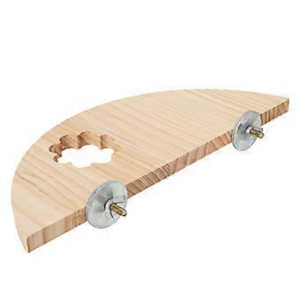 Træ Kæledyr Hamster Mus Chinchilla Bur Legetøj Stand Platform Vippe Pedal (Hul Halvcirkel)