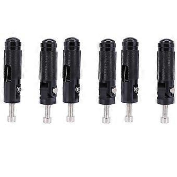 6x Svarte 8mm CNC Universelle Motorsykkel Sykkel Sammenleggbare Fotpinner Bakre Hvile Racing Cruiser Chopper Cafe