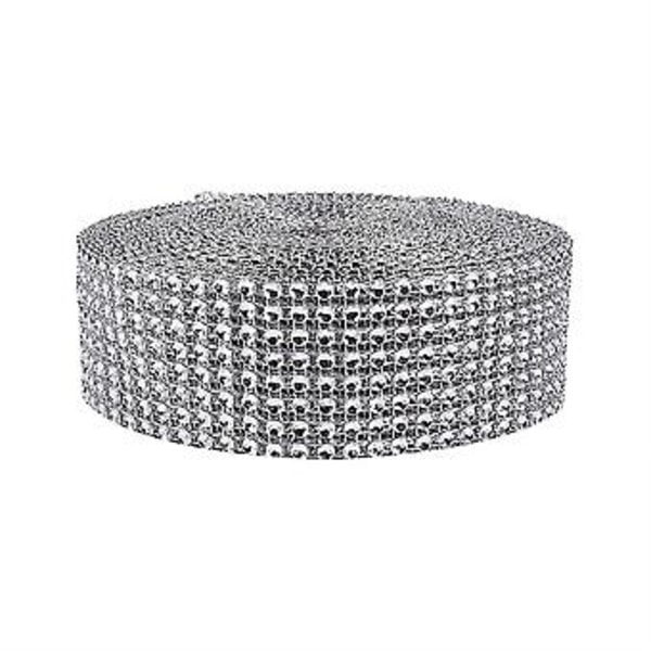 10 Yard Rhinestone Mesh Bånd Rulle Krystal Diamant Wrap til Kunst og Håndværk Projekt Sølv