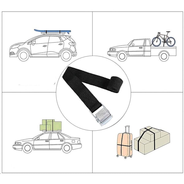 10 st spännband 239 cm fästsats för motorcykel/bil/cykel dörrspänningsband maximal belastning 500 kg - svart