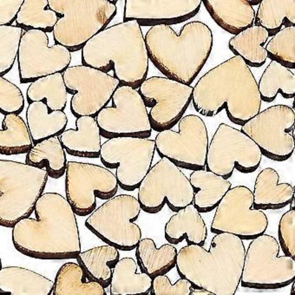 200 Stykker Mini Tre Blandede Hjerter Pynt For Bryllup DIY Håndverk Laging (d-4)