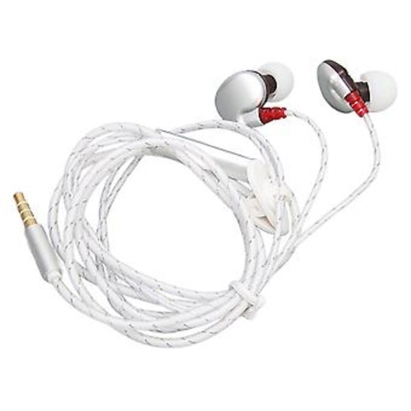 Trådbundna hörlurar Trasselsäker kabel In-ear trådbundna hörlurar med mikrofon för bärbar dator PC Telefon MP3-spelare 3,5 mm kontakt Silver