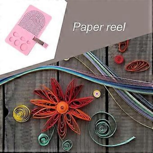 Guide Quilling Board Bärbar Quilling Stickbräda Pappersgaller Guide Lindningsskiva med Nålar Förvaringslåda Rosa