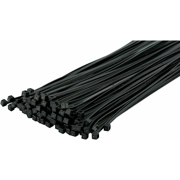 Store slangeskruer 450 mm x 4,8 mm - Rilsan nylonkabelbindere - Pakke med 100 stk., sort farve