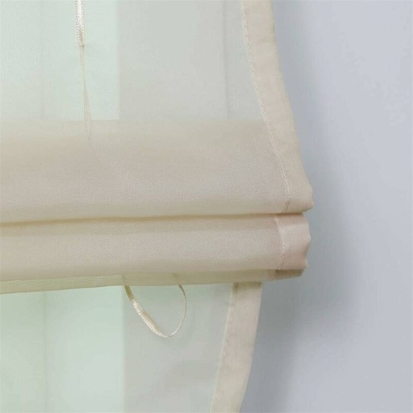 Romersk rullegardin Loop Gardiner Kjøkken Romerske Nyanser Sheer Blind Loop Gardiner Moderne Voile Sand LxH 140x155cm 1 stk